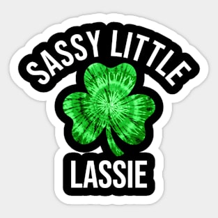 St Patricks Day Women Girls Sassy Little Lassie Shamrock Sticker